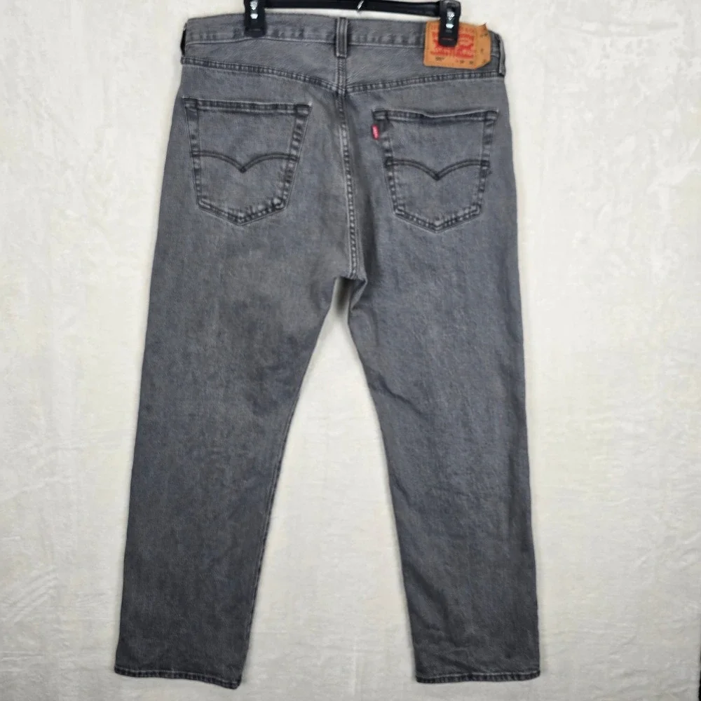 Levis 501 Original Fit Mens Grey Straight Leg Button Fly Jeans Sz W36 L30 36×30